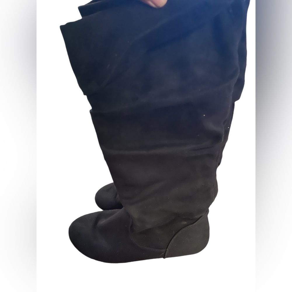 EUC knee high suede flat boots unbranded Kohl’s tag. - Picture 5 of 7